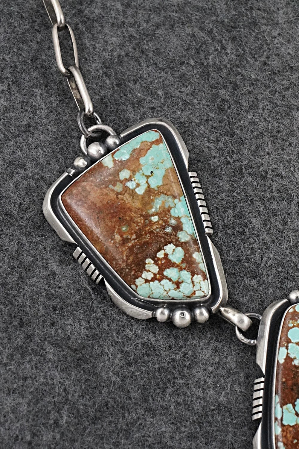 Turquoise & Sterling Silver Necklace and Earrings Set - Paul Livingston