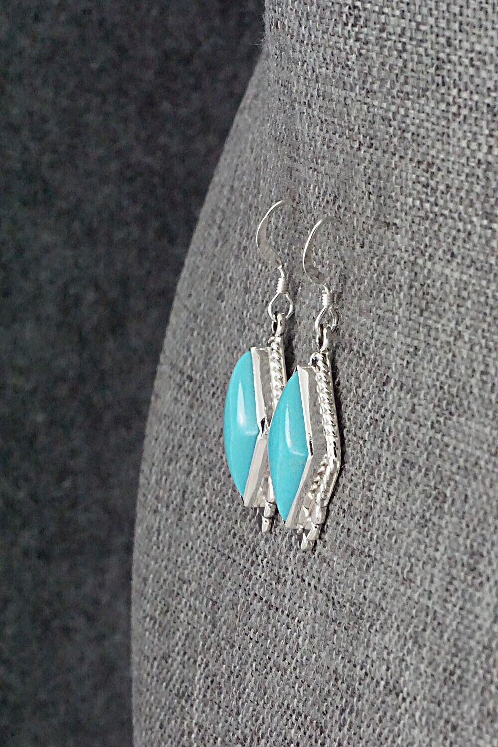 Turquoise & Sterling Silver Earrings - Gary Shorty