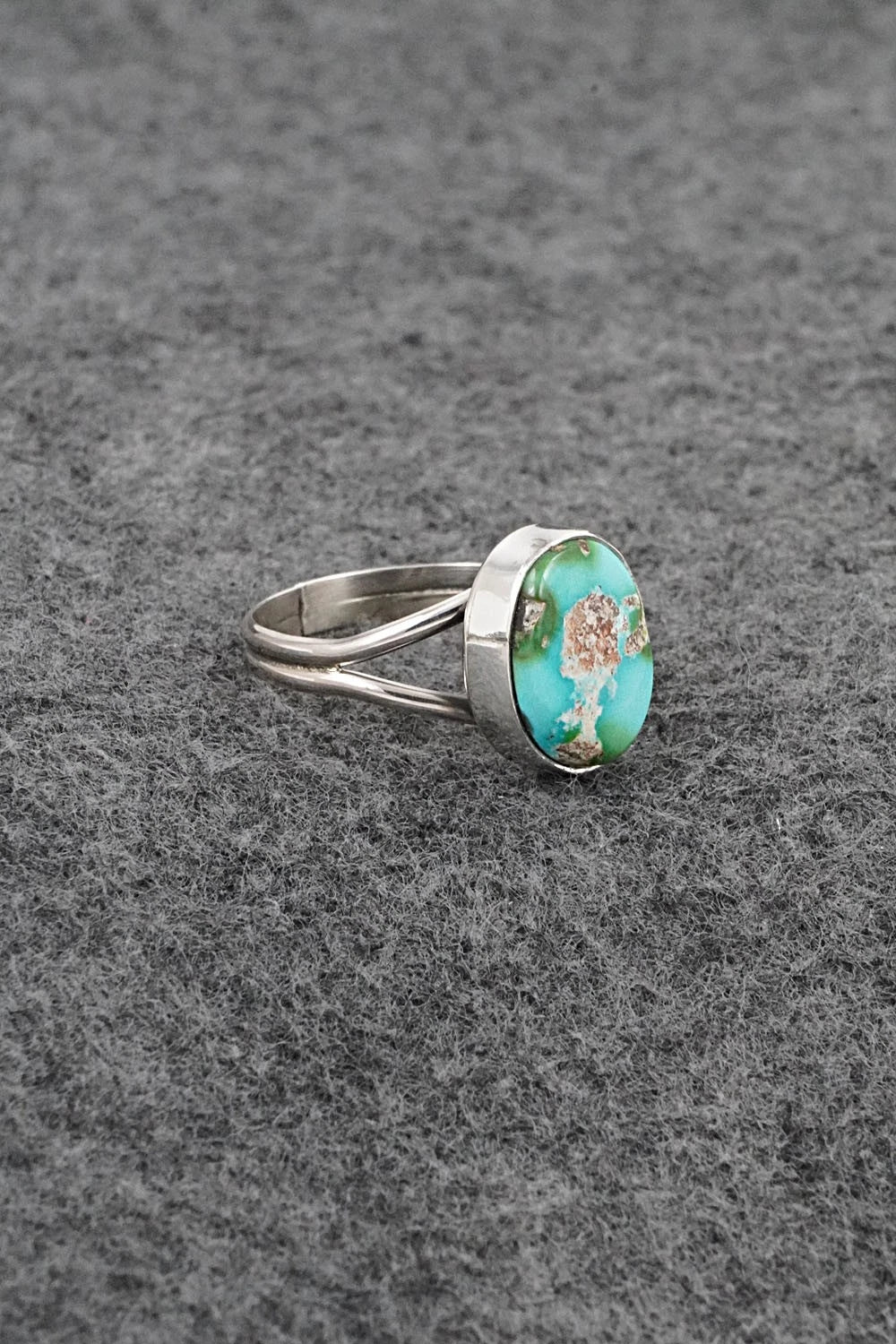 Turquoise & Sterling Silver Ring - Rosemary Saunders - Size 7.5