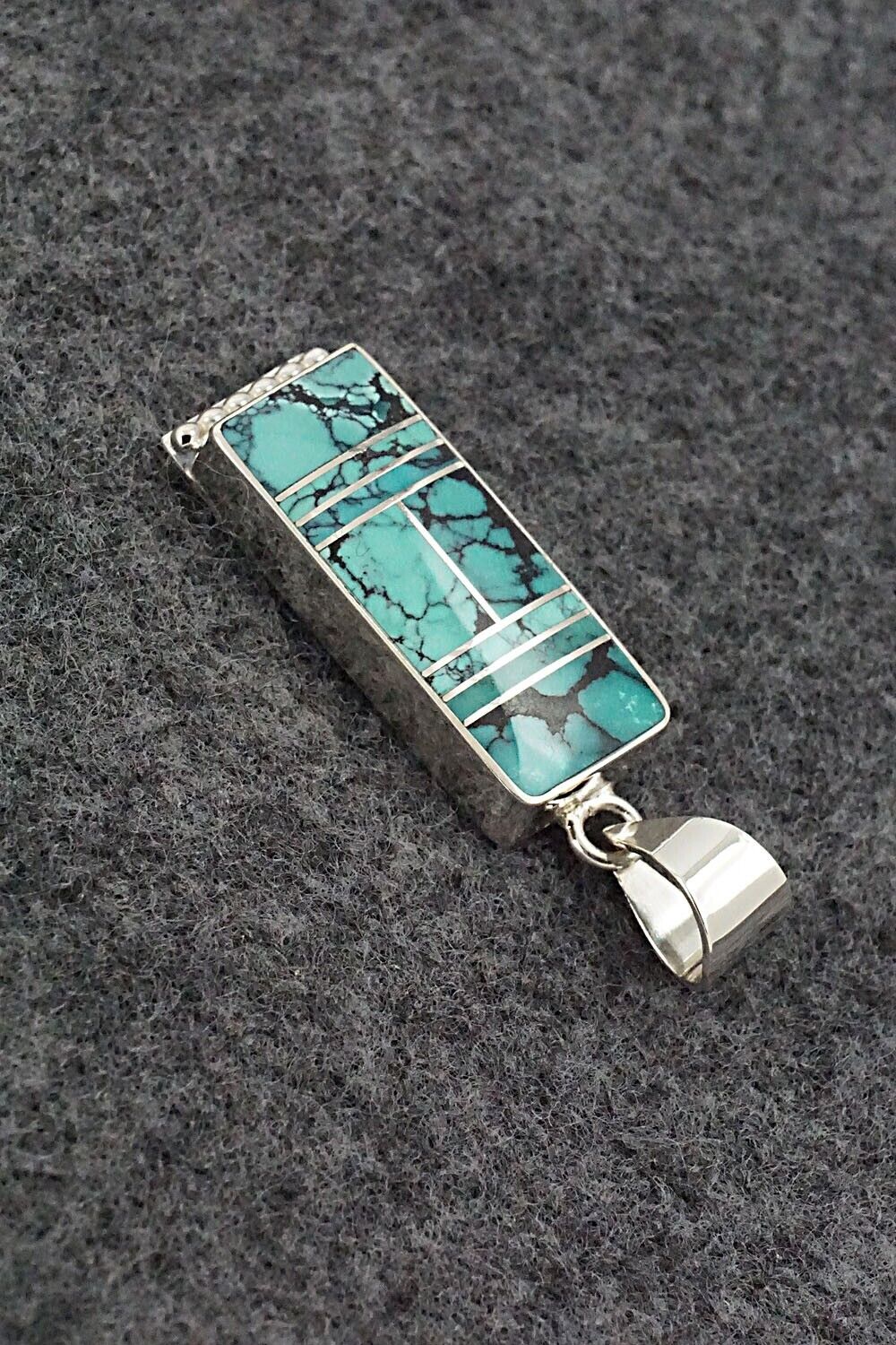 Turquoise & Sterling Silver Pendant - Curtis Manygoats