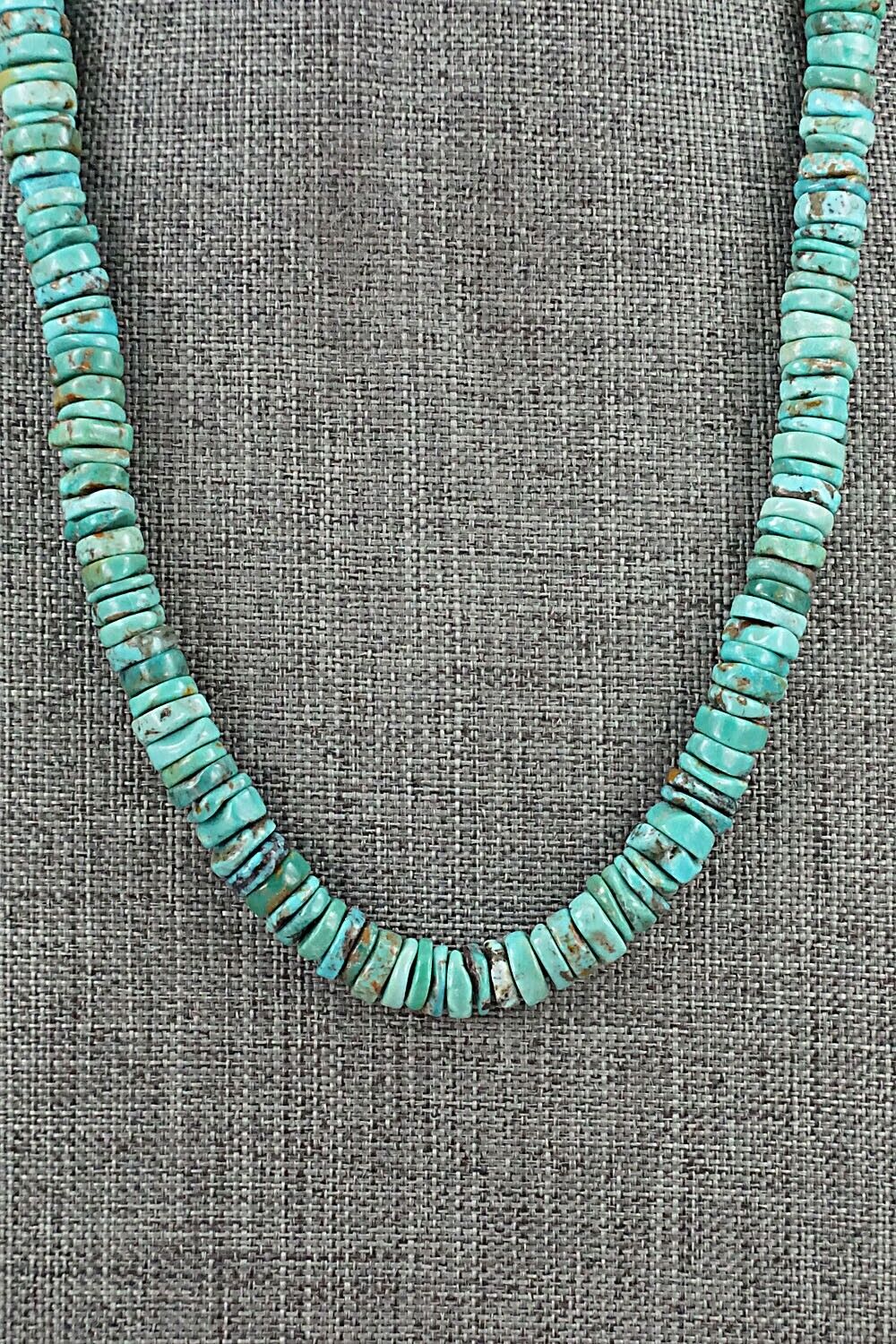 Turquoise & Sterling Silver Necklace 18" - Doreen Jake