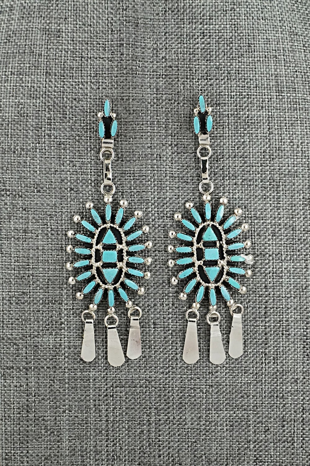 Turquoise & Sterling Silver Earrings - Evonne Hustito
