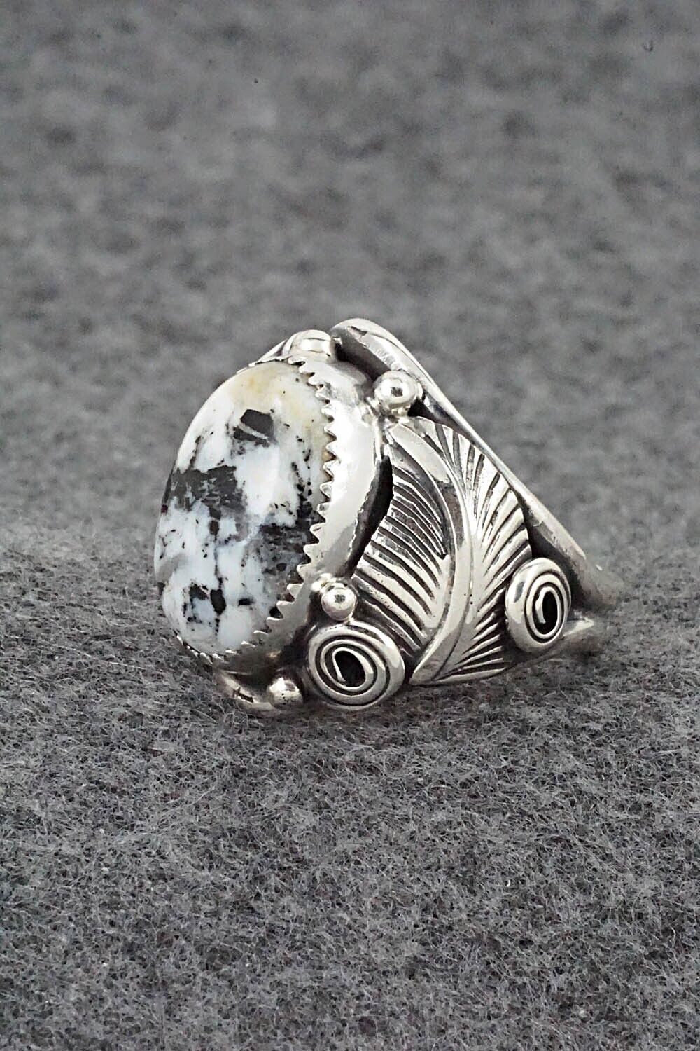 White Buffalo & Sterling Silver Ring - Darrell Morgan - Size 9