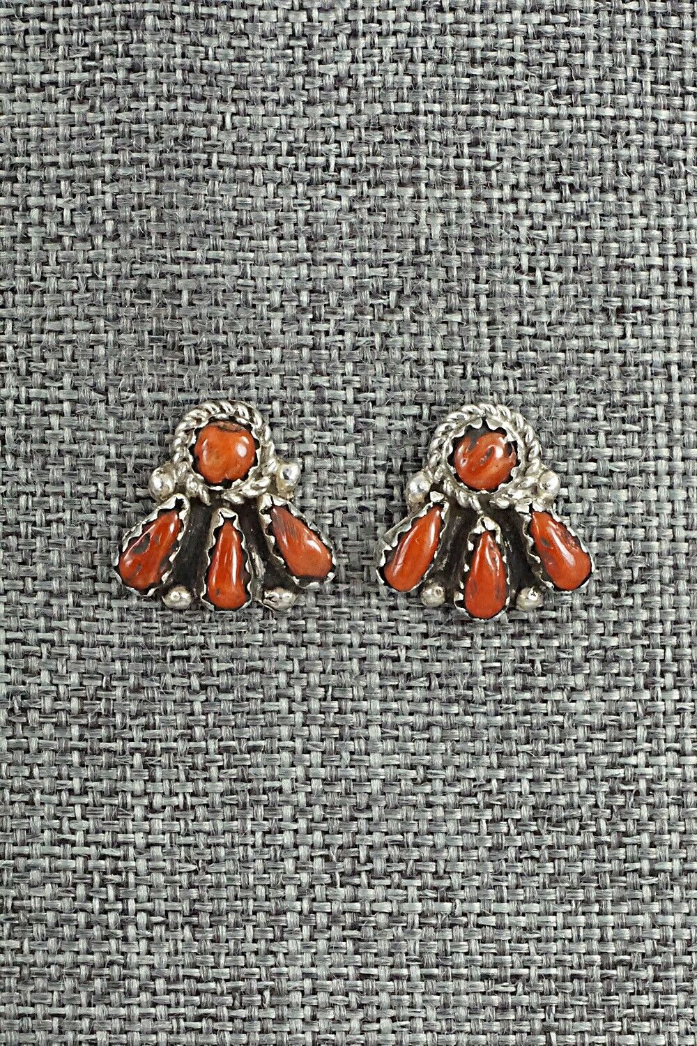 Coral & Sterling Silver Earrings - George Gasper