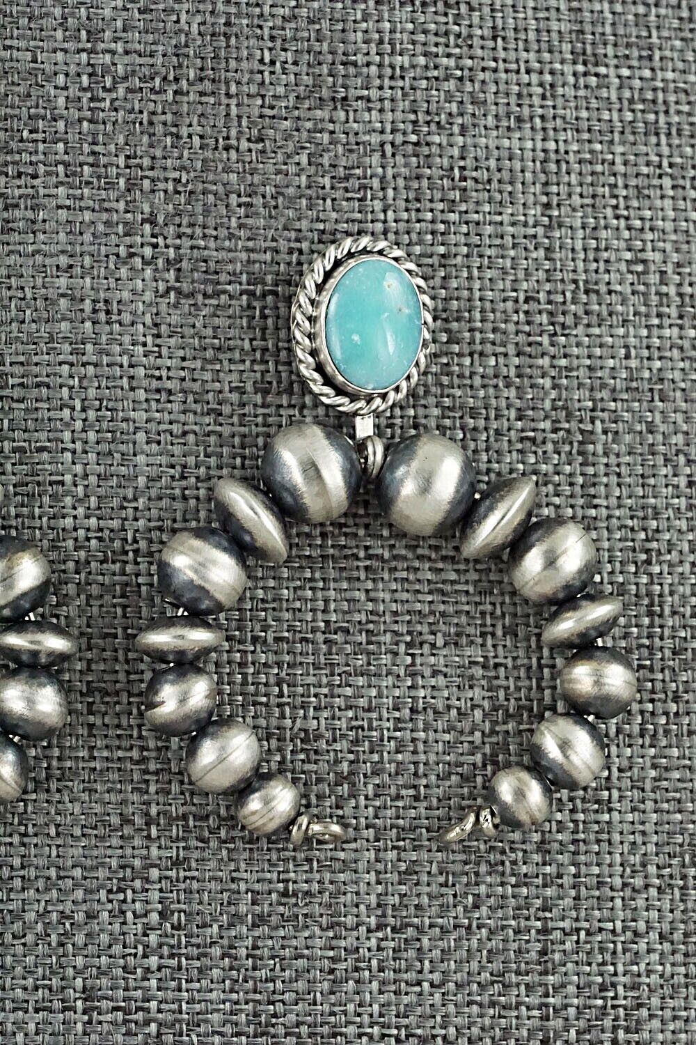 Turquoise & Sterling Silver Navajo Pearl Earrings - Grace Kenneth