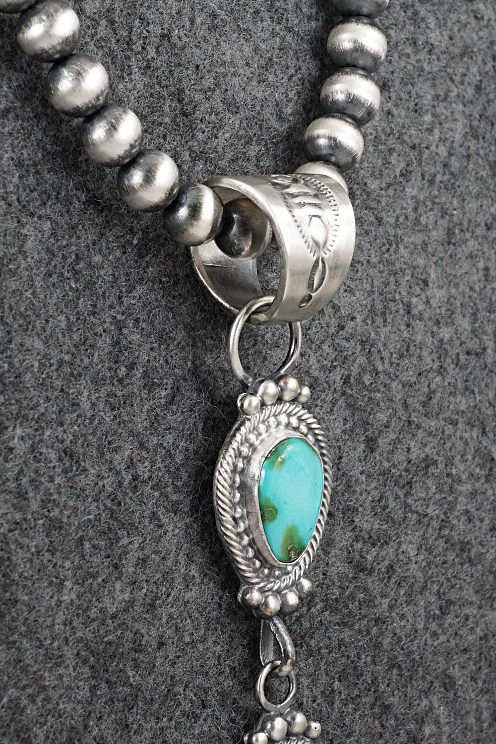 Turquoise & Sterling Silver Necklace - Tom Lewis