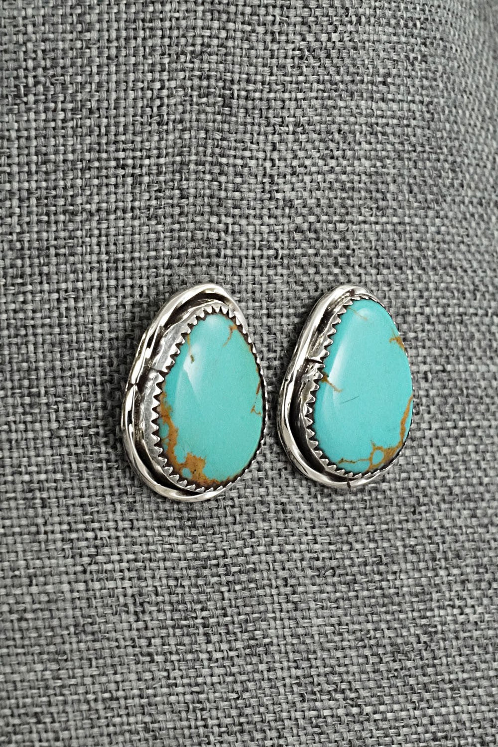 Turquoise & Sterling Silver Earrings - Ernest Hawthorne