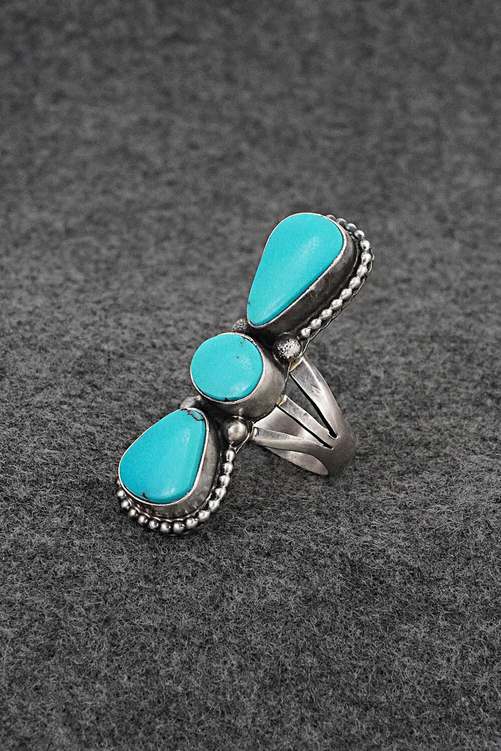 Turquoise & Sterling Silver Ring - Darrin Livingston - Size 7