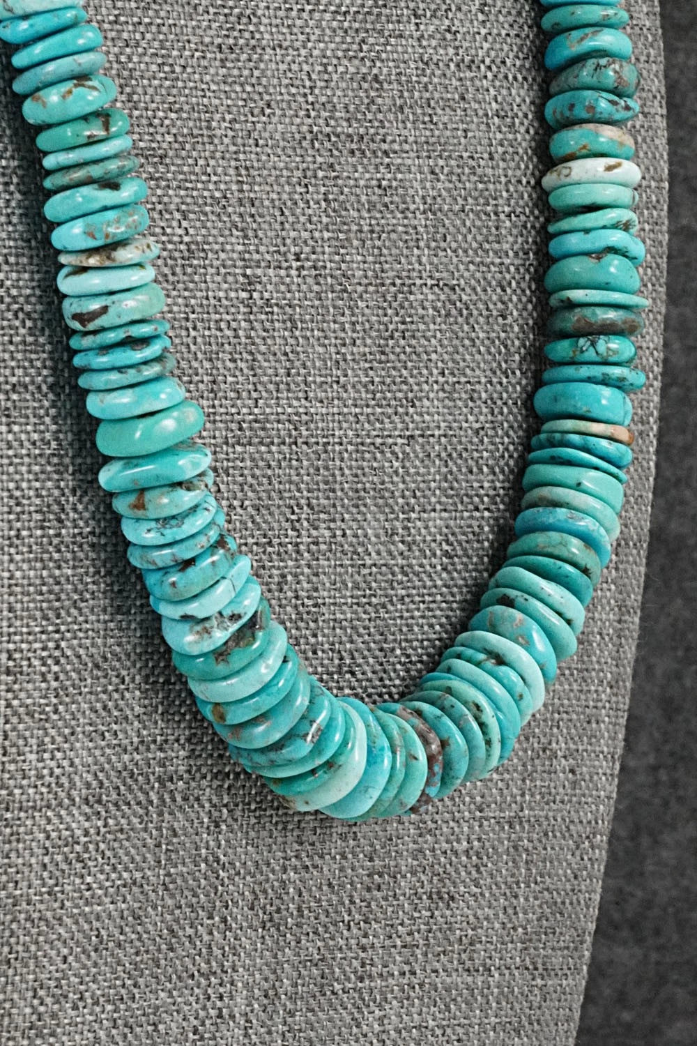 Turquoise & Sterling Silver Necklace 22" - Doreen Jake