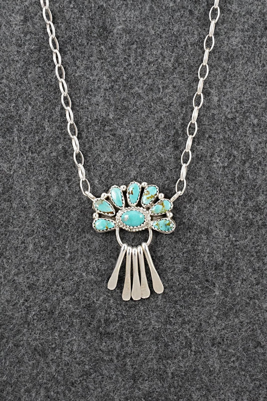 Turquoise & Sterling Silver Necklace - Justina Wilson