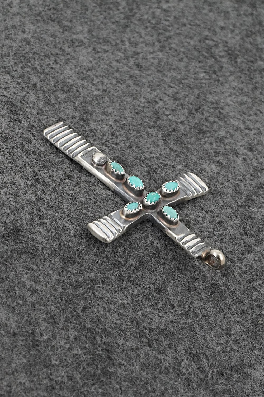 Turquoise & Sterling Silver Pendant - Martha Cayatineto