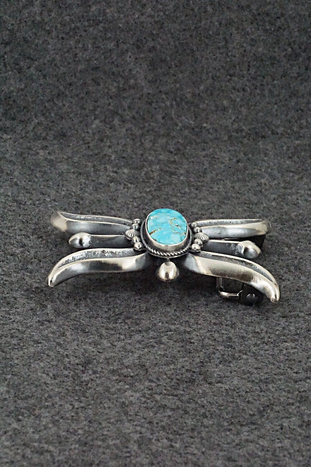 Turquoise & Sterling Silver Belt Buckle - Harrison Bitsue