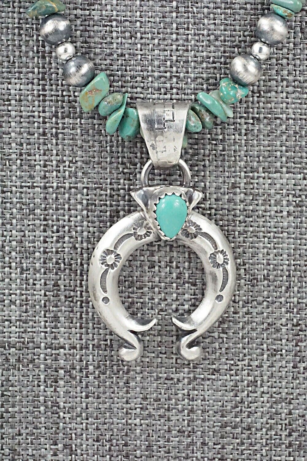 Turquoise & Sterling Silver Necklace 18" - Louise Joe