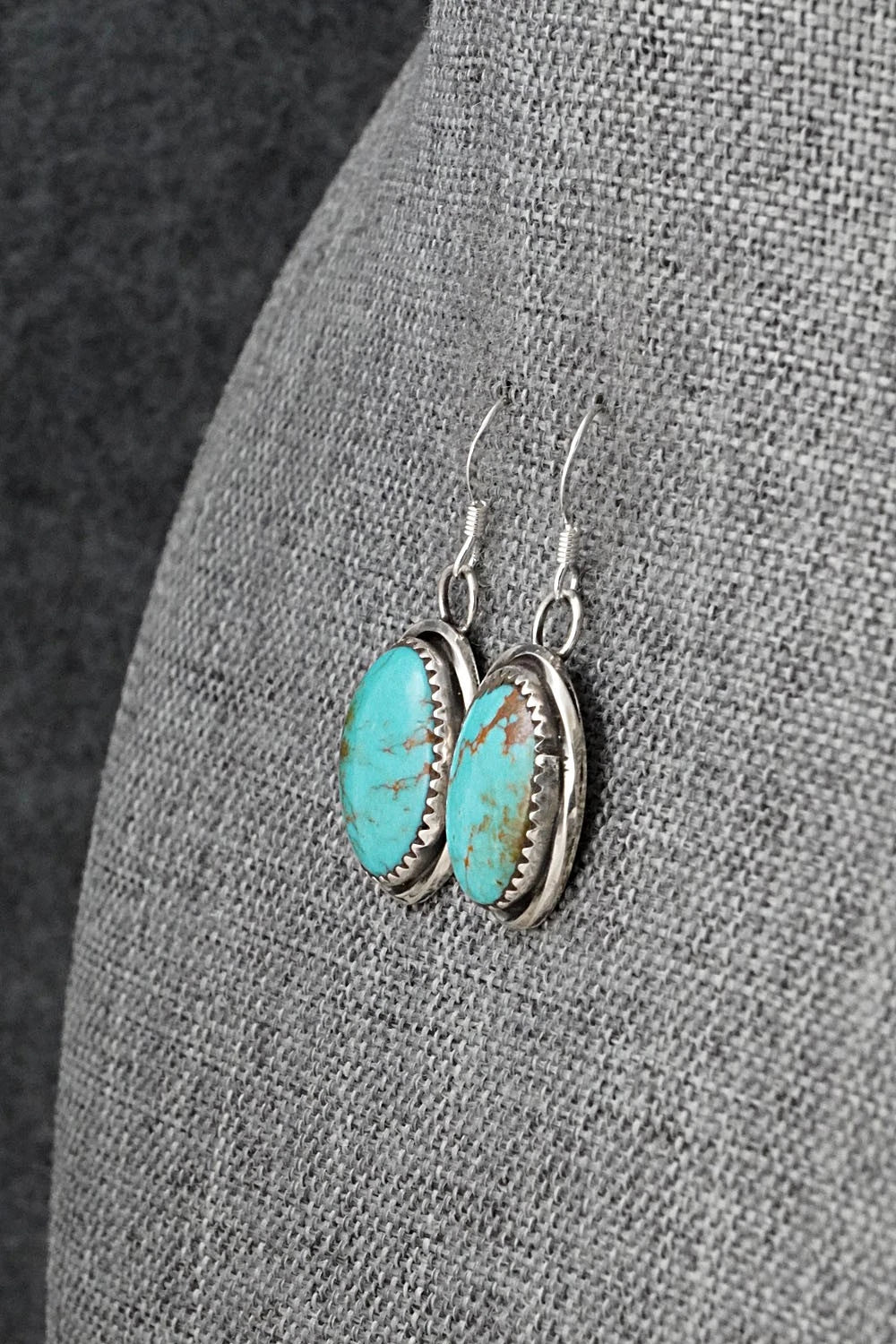 Turquoise & Sterling Silver Earrings - Ernest Hawthorne