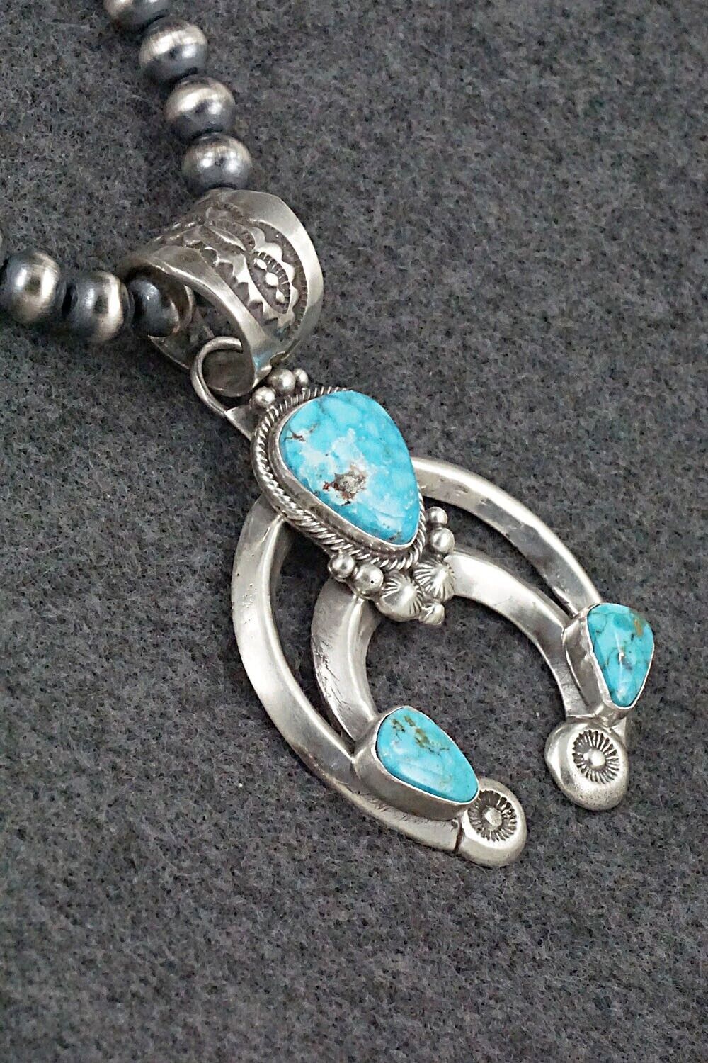 Turquoise & Sterling Silver Necklace - Tom Lewis