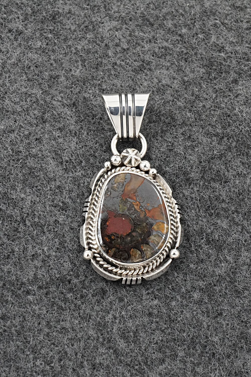 Ammonite & Sterling Silver Pendant - Samuel Yellowhair