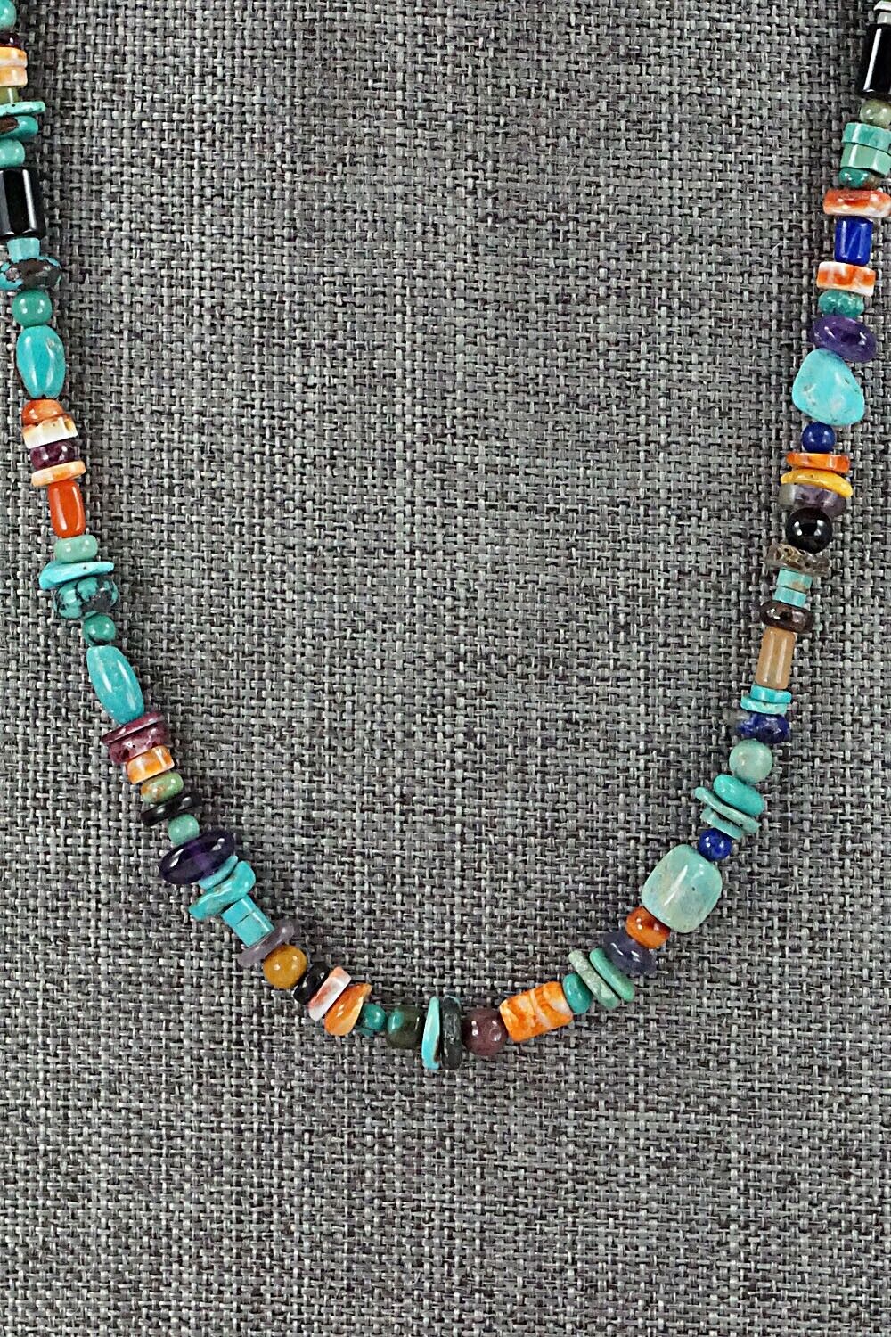 Multi Stone and Sterling Silver Necklace - Helen Tsosie