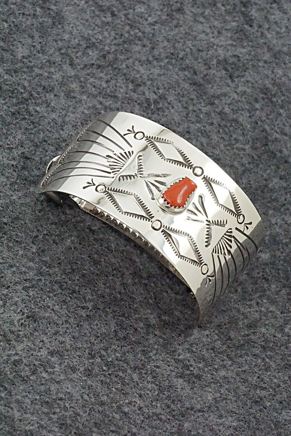 Coral & Sterling Silver Hair Barrette - Jolene Begay