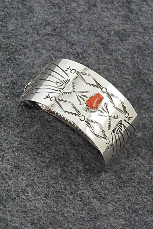 Coral & Sterling Silver Hair Barrette - Jolene Begay