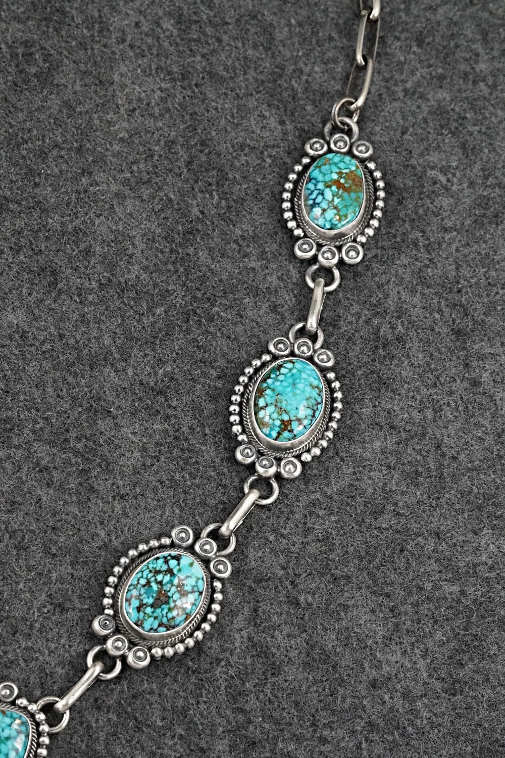 Turquoise & Sterling Silver Necklace and Earrings Set - Mark Yazzie