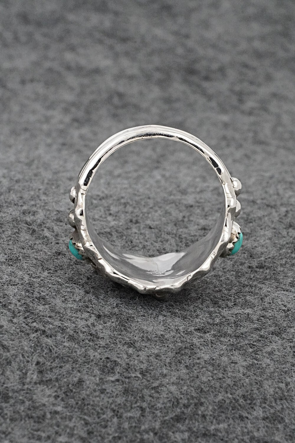 Turquoise & Sterling Silver Ring - Genevieve Francisco - Size 13