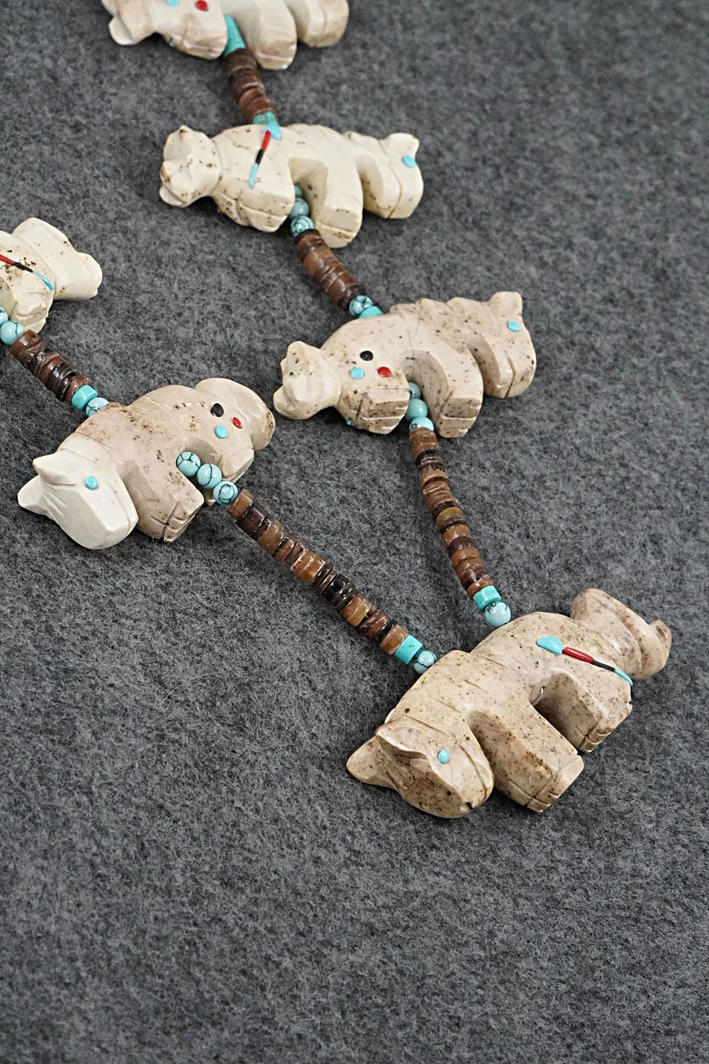 Multi-Stone Horse Fetish & Sterling Silver Necklace Set - Dannette Laate