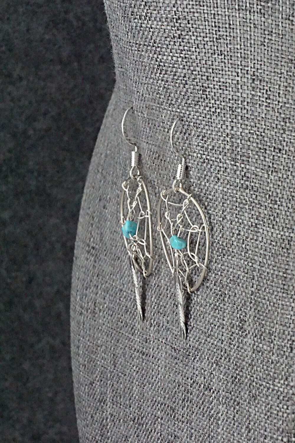 Turquoise & Sterling Silver Earrings - Helena Yazzie