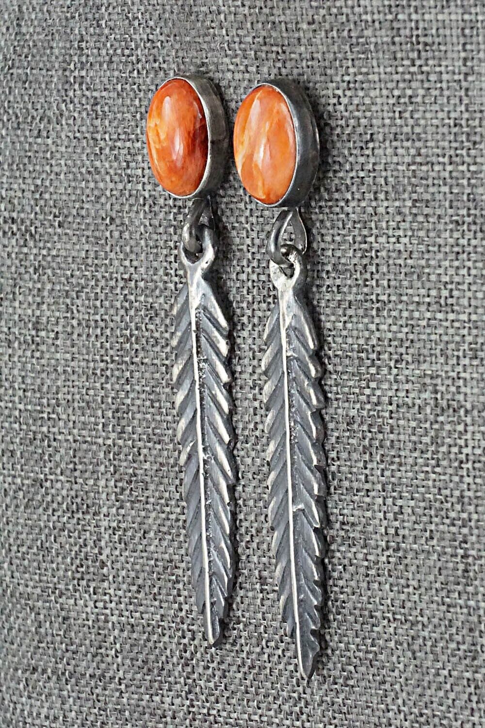 Spiny Oyster & Sterling Silver Earrings - Mildred Parkhurst