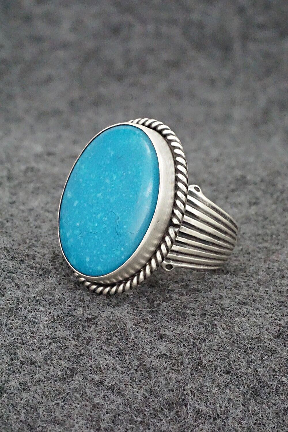 Turquoise & Sterling Silver Ring - Samuel Yellowhair - Size 7.75
