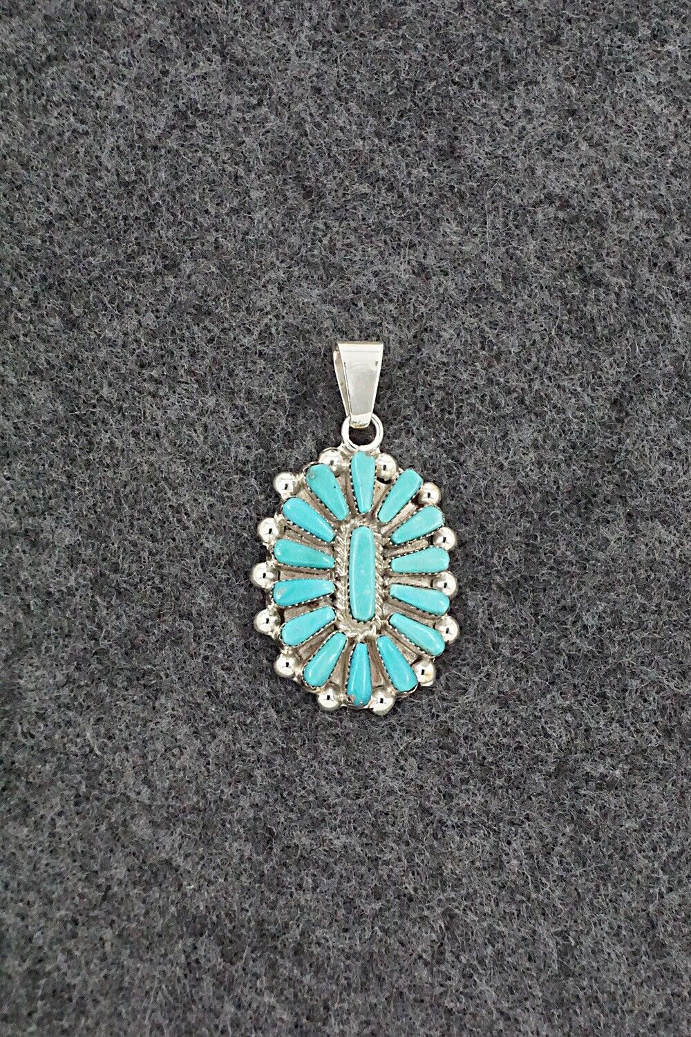 Turquoise & Sterling Silver Pendant - Vera Halusewa