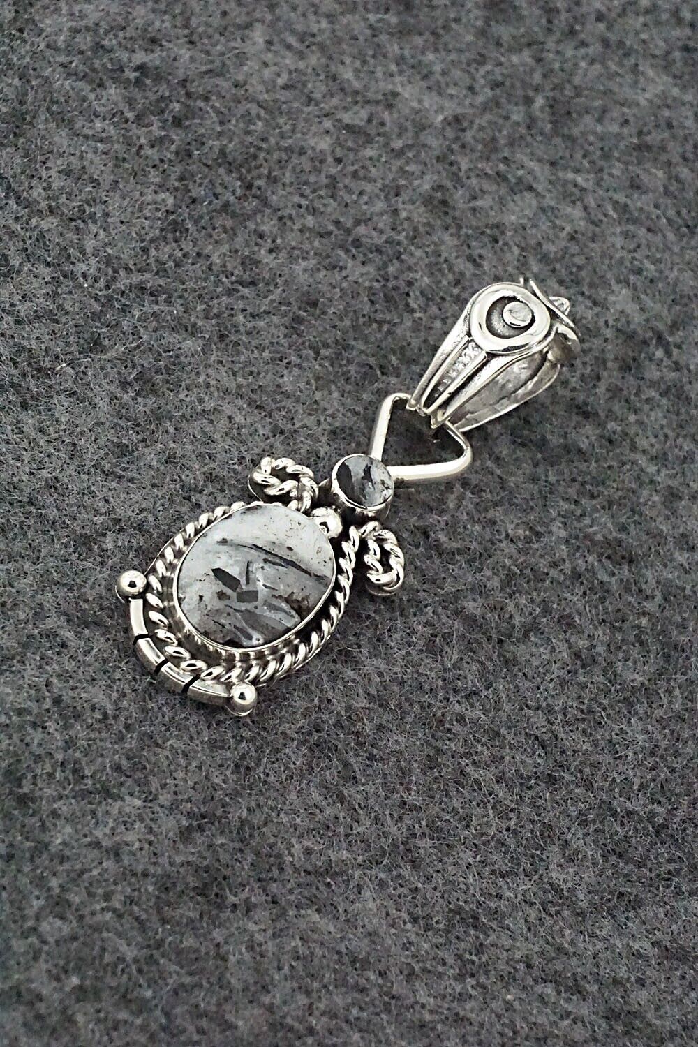 White Buffalo & Sterling Silver Pendant - Franklin Johnson