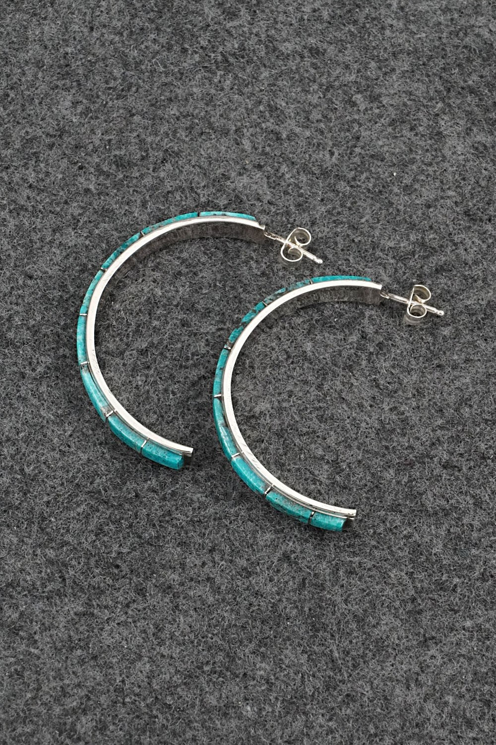 Turquoise & Sterling Silver Earrings - Gloria Waatsa