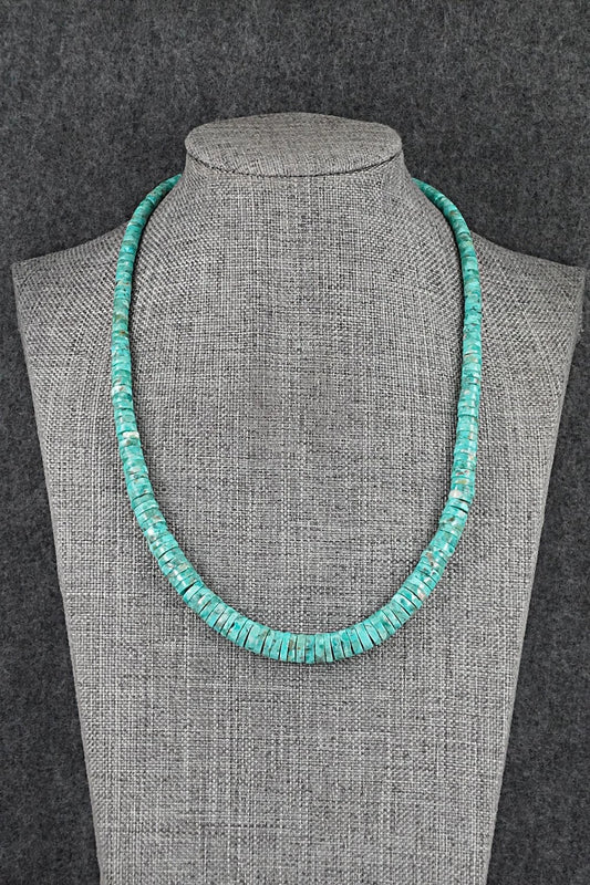 Turquoise & Sterling Silver Necklace 18" - Doreen Jake