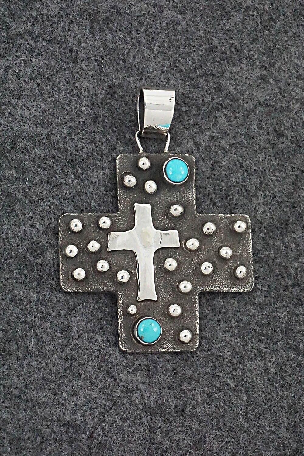 Turquoise & Sterling Silver Pendant - Ernest Rangel