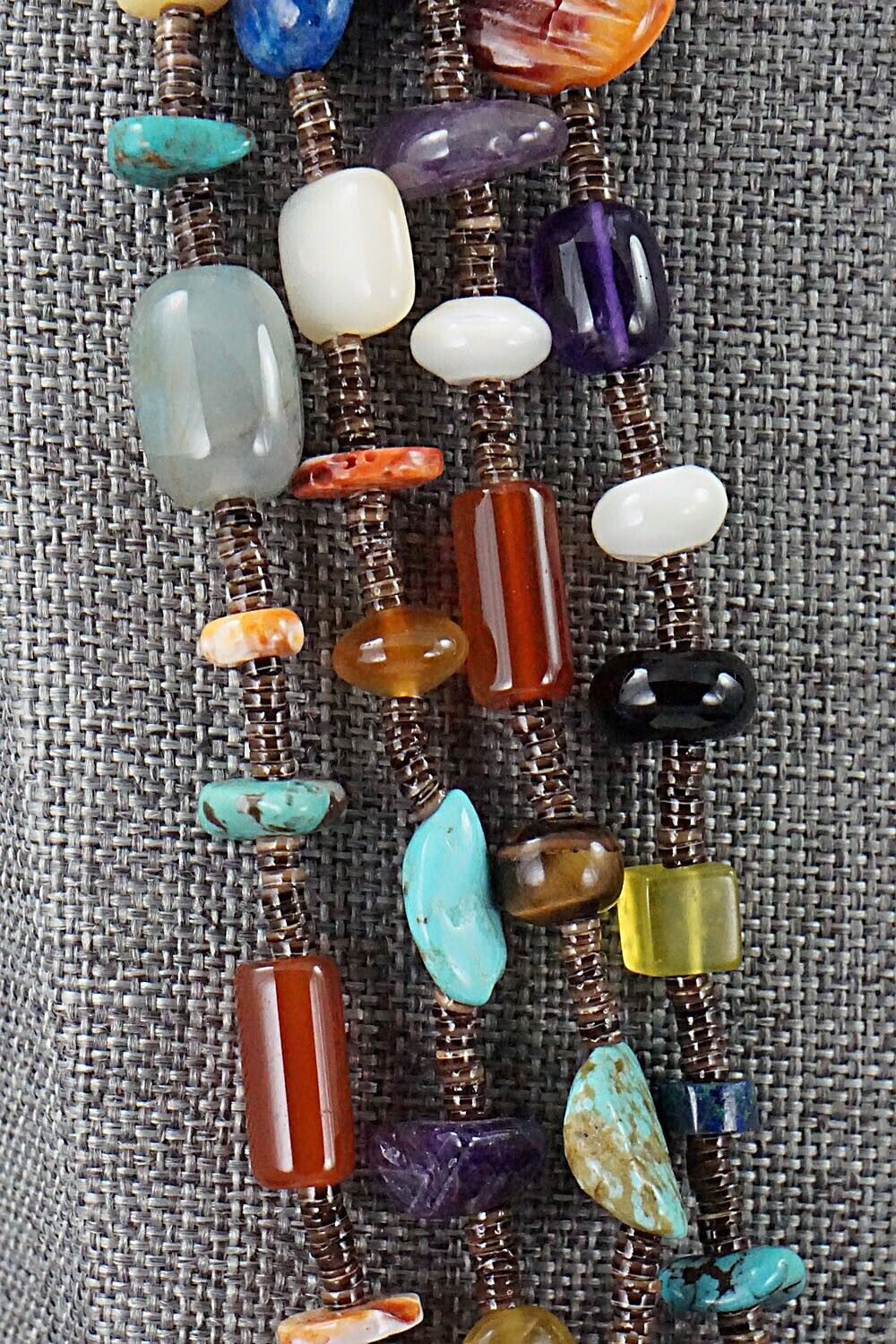 Multi Stone and Sterling Silver Necklace - Helen Tsosie