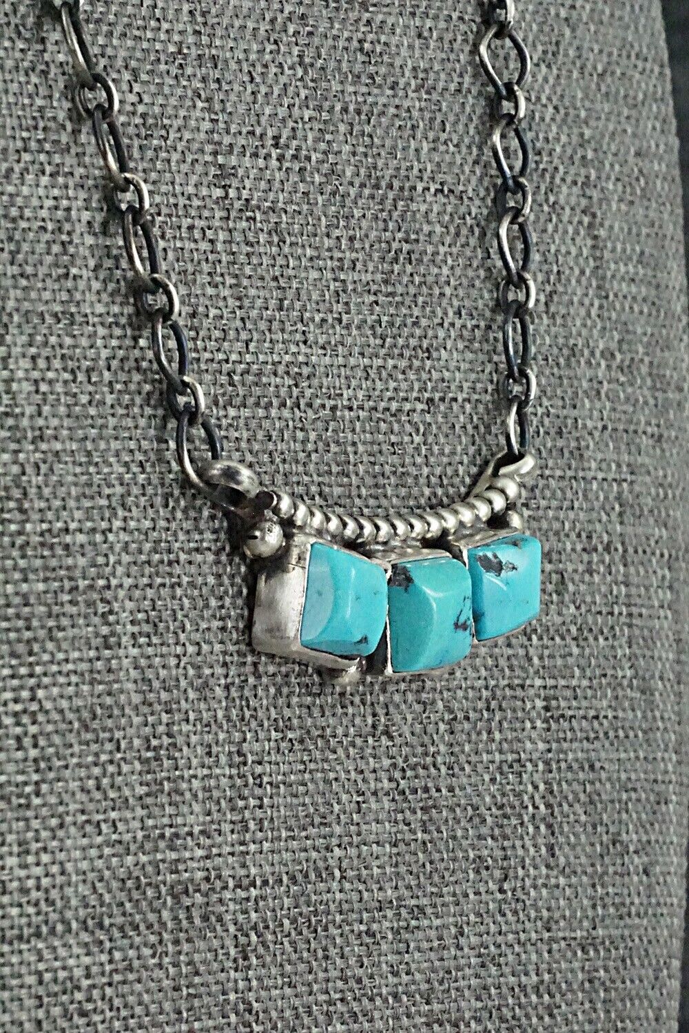 Turquoise & Sterling Silver Necklace - Darrin Livingston