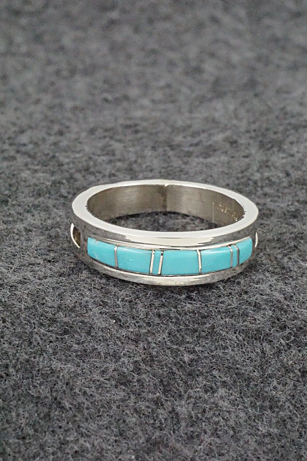 Turquoise & Sterling Silver Inlay Ring - Wilbert Muskett Jr. - Size 11