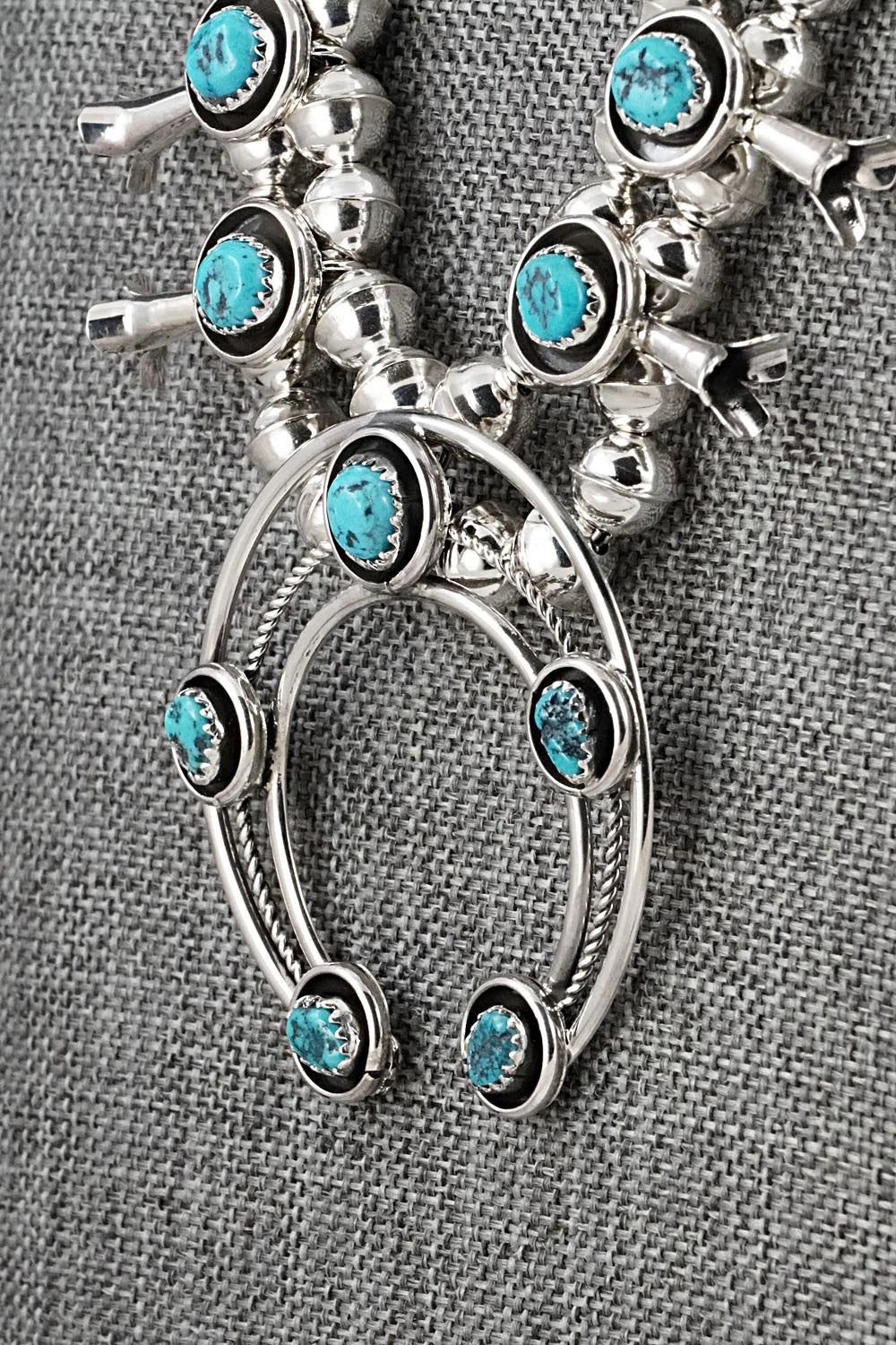 Turquoise & Sterling Silver Squash Blossom Set - Phil Garcia