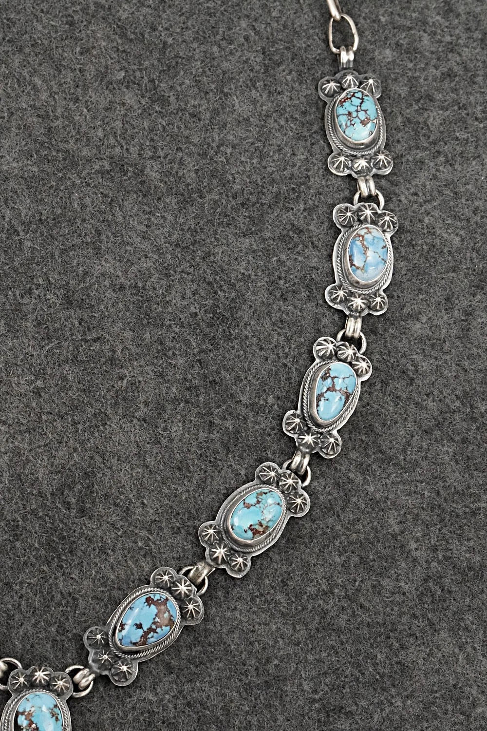 Turquoise & Sterling Silver Necklace and Earrings Set - Darrin Livingston