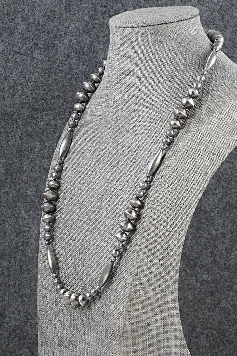 Sterling Silver Navajo Pearl Necklace 22" - Vintage