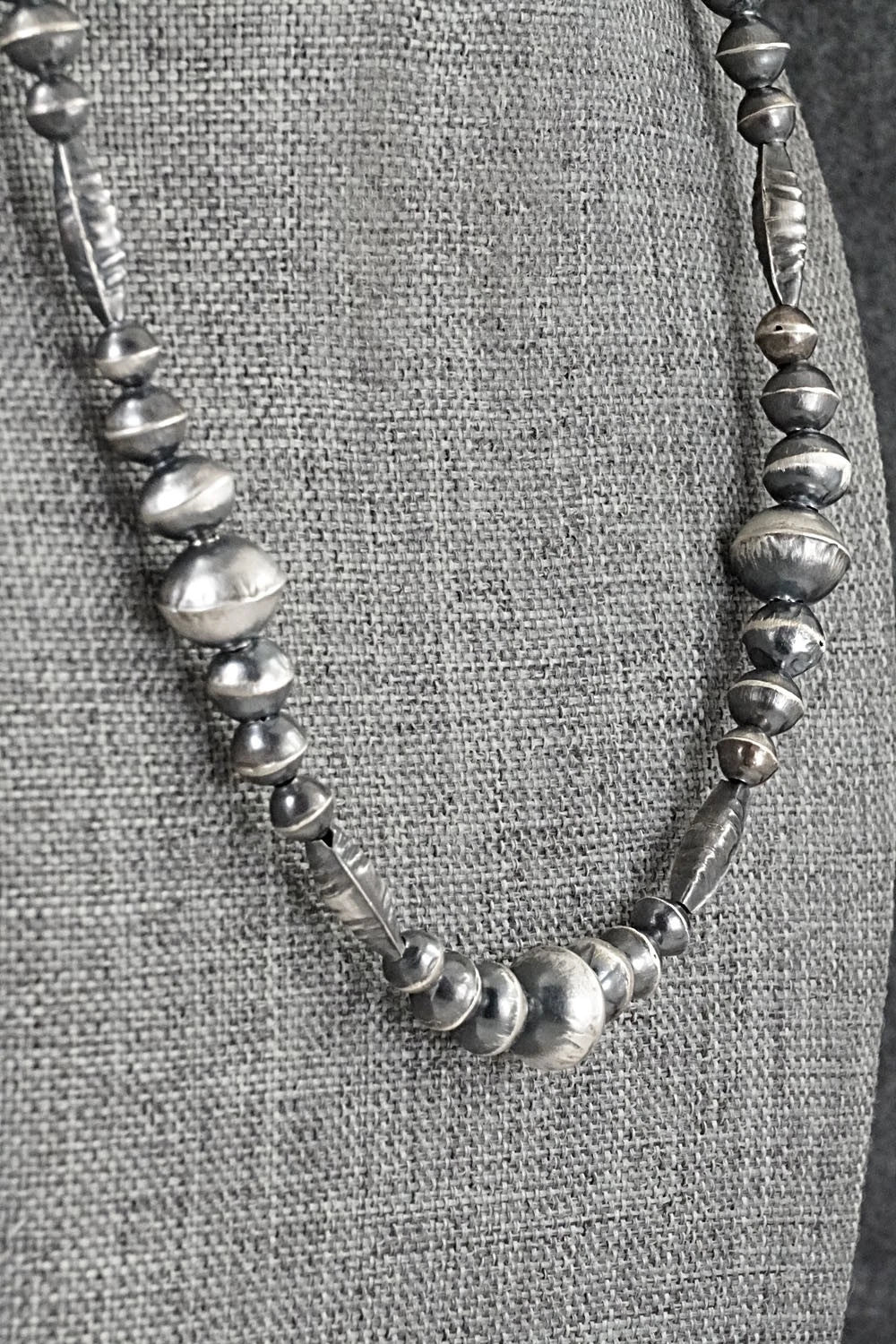 Sterling Silver Navajo Pearl Necklace 26" - Vintage