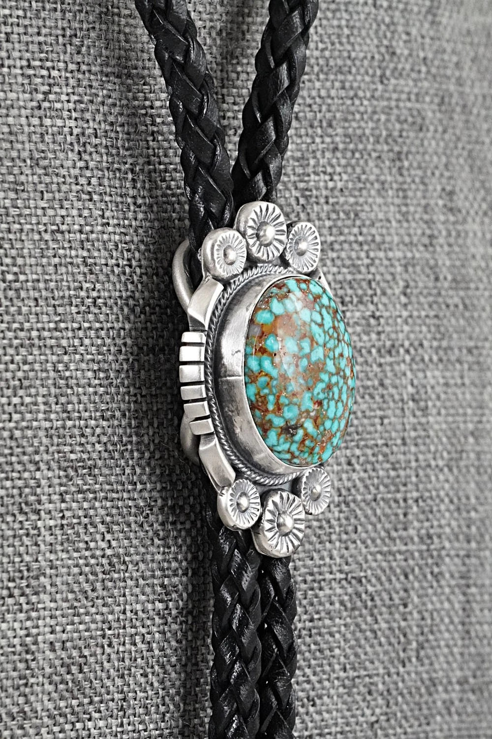 Turquoise & Sterling Silver Bolo Tie - Bob Becenti