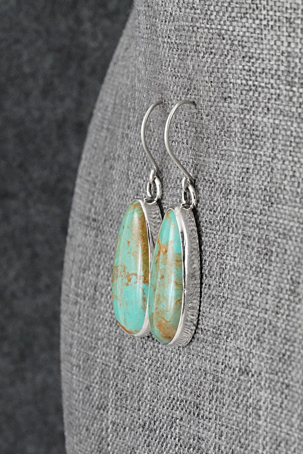 Turquoise & Sterling Silver Earrings - Eugene Gruber