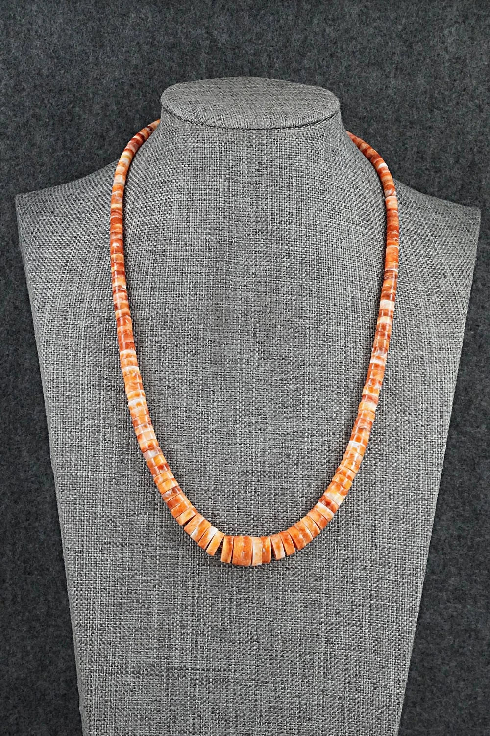 Spiny Oyster & Sterling Silver Necklace 18" - Doreen Jake