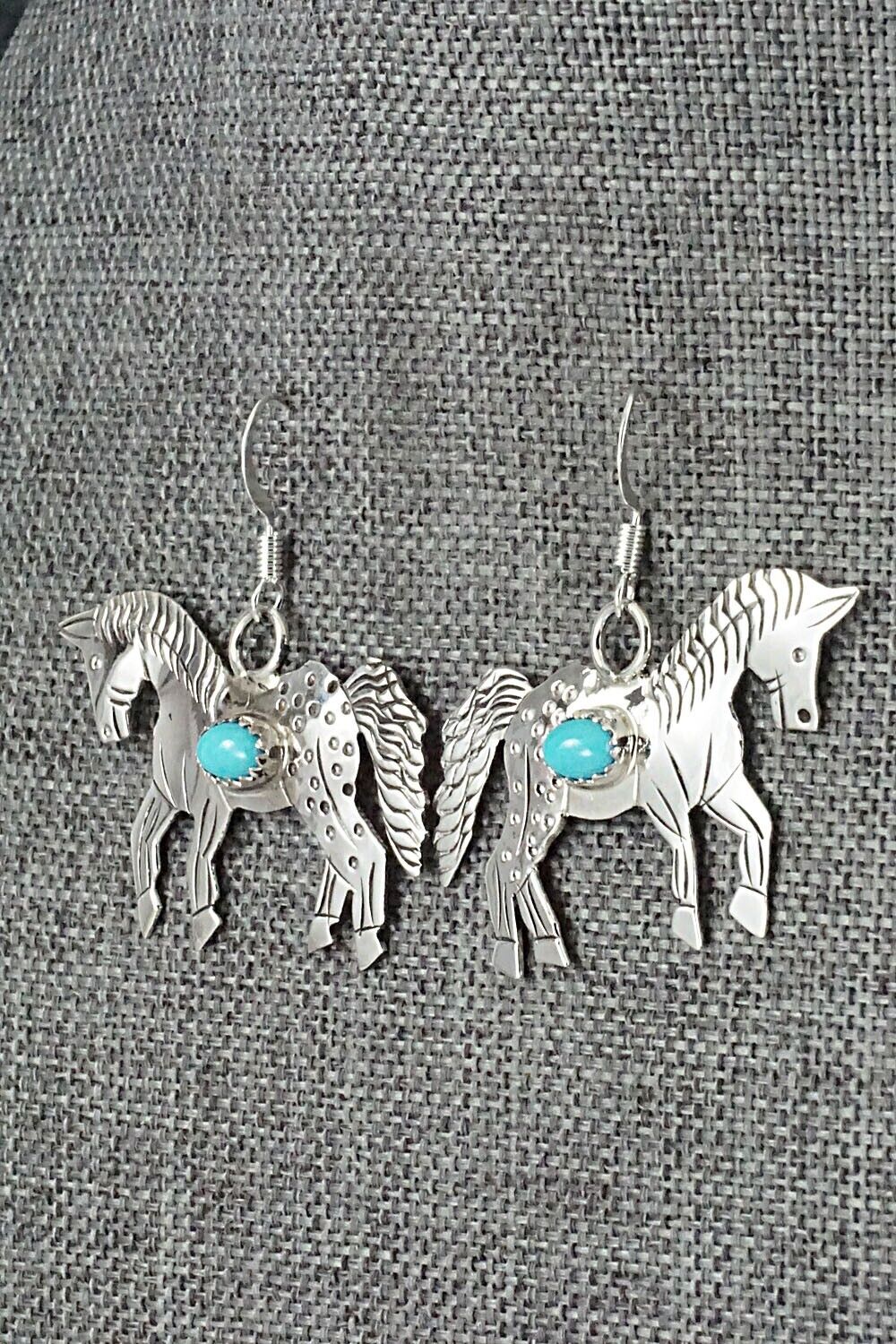 Turquoise & Sterling Silver Earrings - Louise Yazzie
