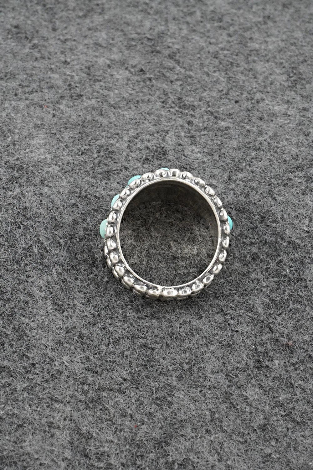 Turquoise & Sterling Silver Ring - Harry B. Yazzie - Size 9