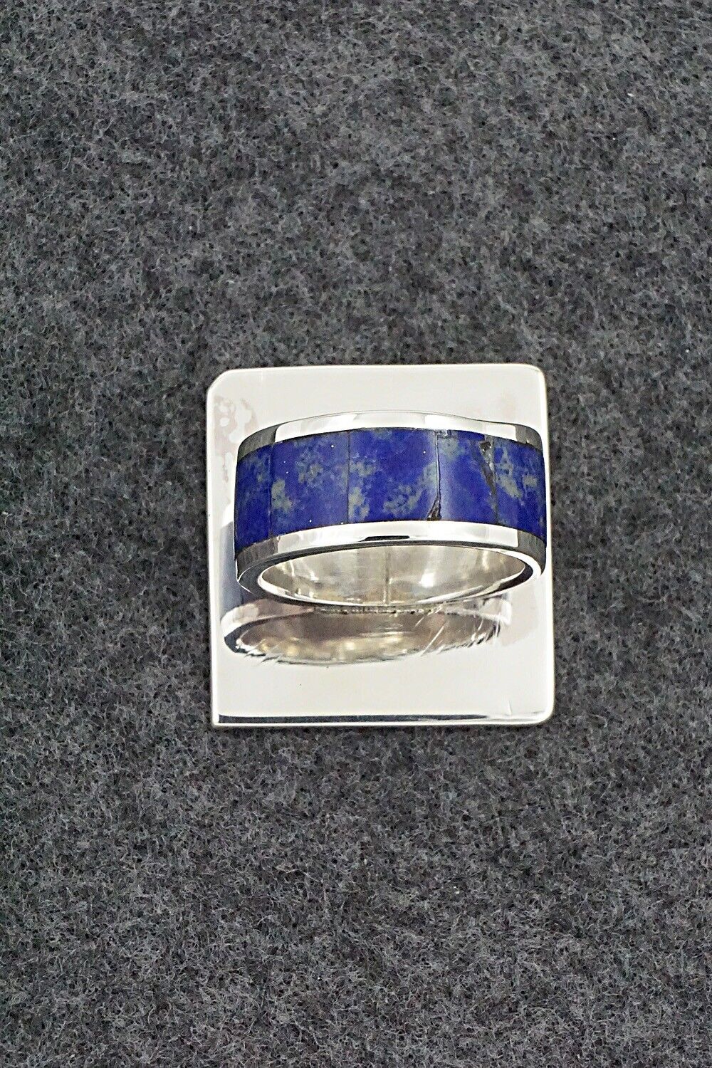 Lapis & Sterling Silver Inlay Ring - Elliot Coonsis - Size 9