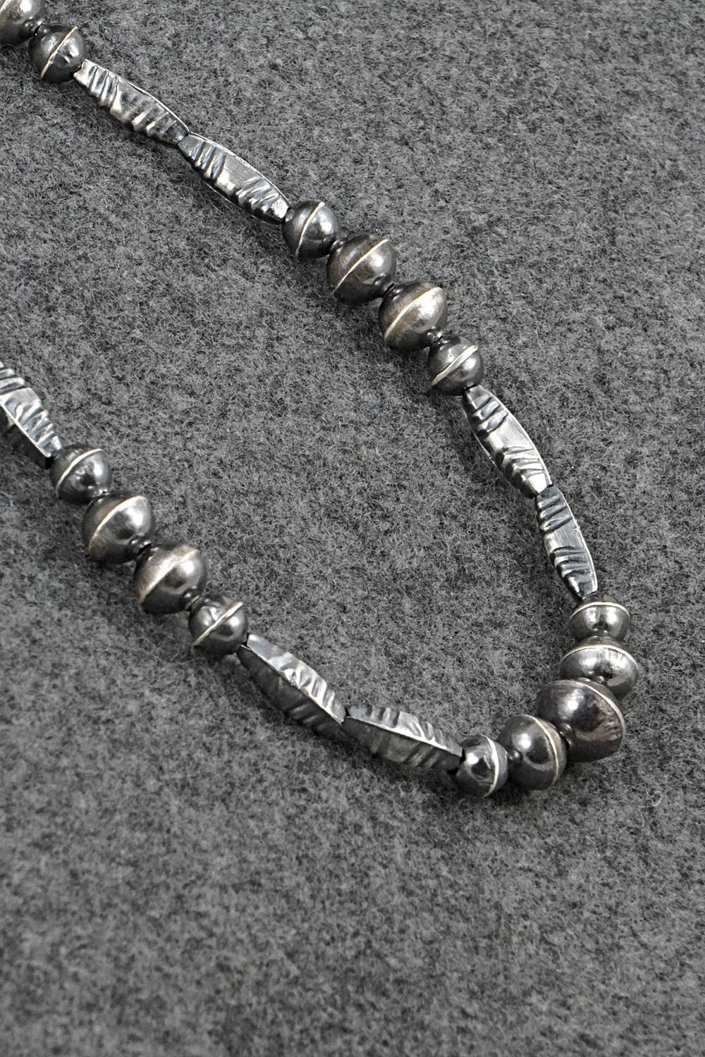 Sterling Silver Navajo Pearl Necklace 22" - Vintage