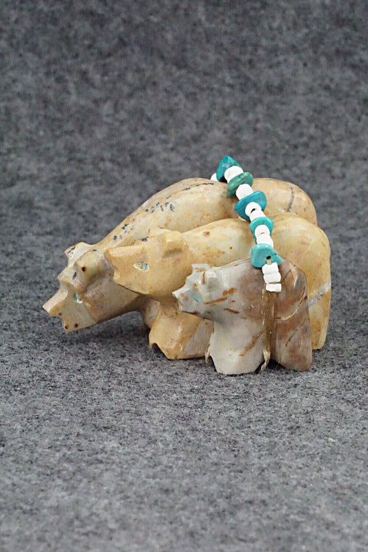 Bear Family Zuni Fetish Carving - Tim Lementino