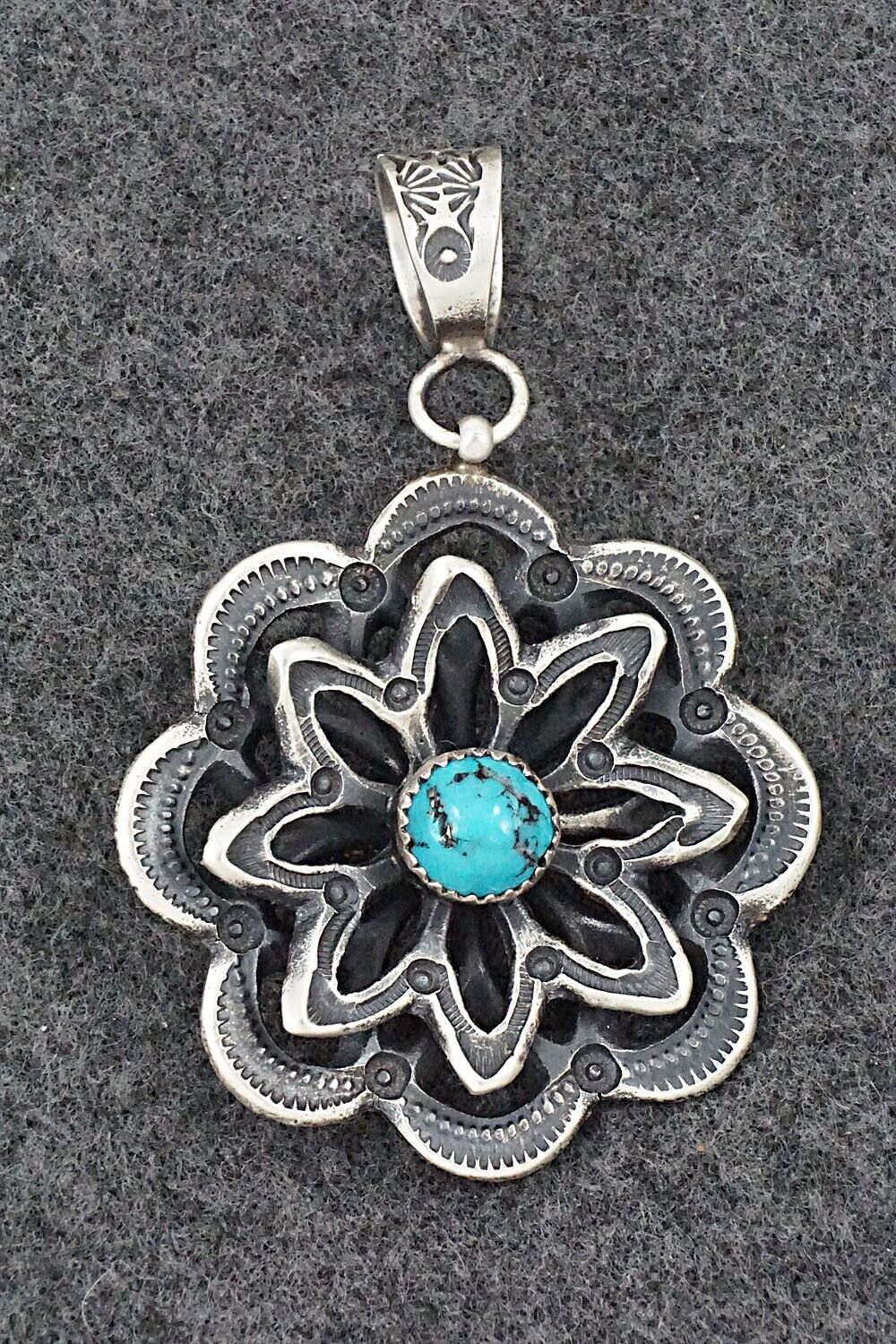 Turquoise & Sterling Silver Pendant - Kevin Billah
